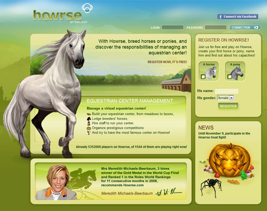 Online hra s koňmi - Howrse